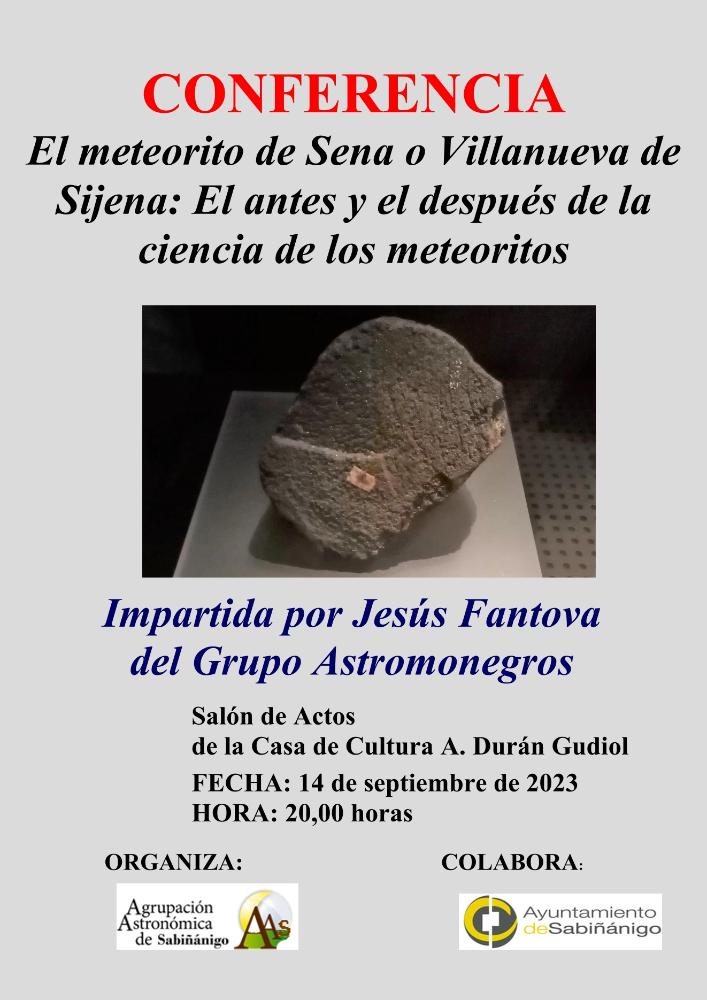Imagen Conferencia. El meteorito de Sena o Villanueva de Sijena.