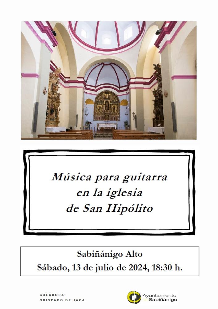 Imagen Concierto: Música para guitarra en la iglesia de San Hipólito de Sabiñánigo