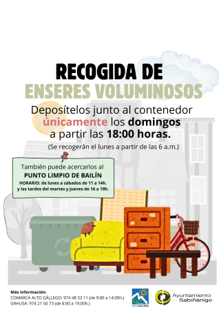 Imagen Nuevo horario de recogida de enseres voluminosos y ampliación del...