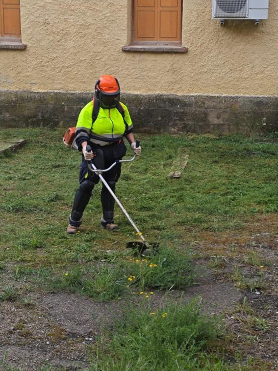 Imagen Primeras prácticas con desbrozadora en zonas verdes de Pirenarium
