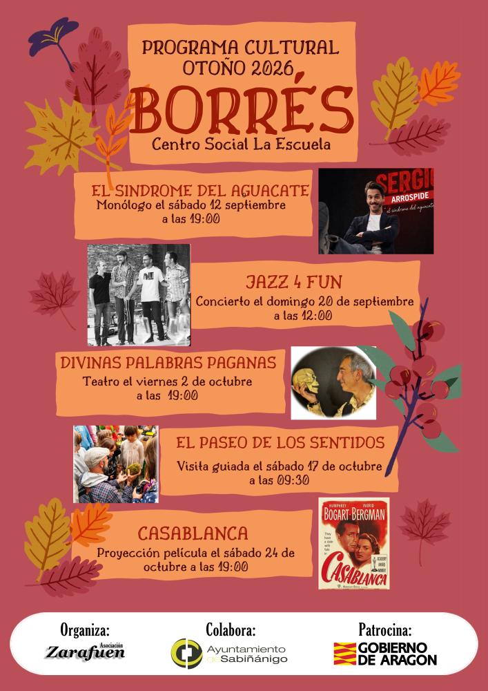 Imagen Programa cultural otoño 2026 Borrés