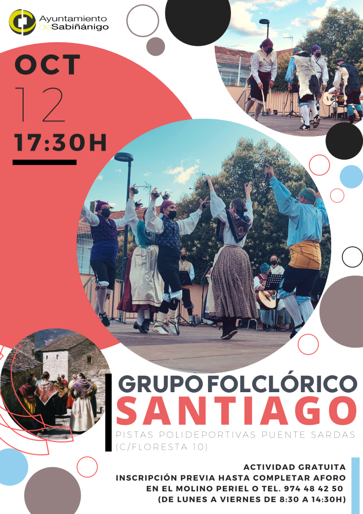 Imagen: Cartel Grupo Folclórico Santiago - 12 octubre 2021